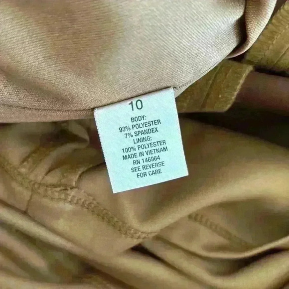 ROZ & ALI Faux Suede Women's 10 Sleeveless Fit and Flare Brown Dress Stretch Zip - Picture 10 of 11